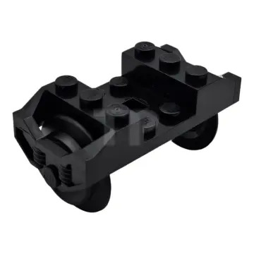 LEGO® Train Wheel RC Holder with 2 Black Train Wheel 2878c02