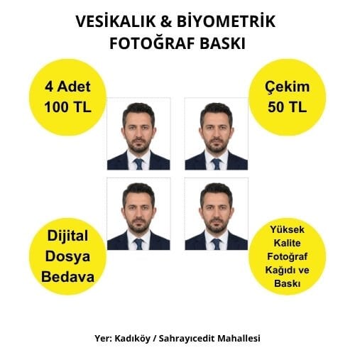 Biyometrik Fotoğraf Baskı 25 TL | Sahrayıcedit