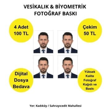Biyometrik Fotoğraf Baskı 25 TL | Sahrayıcedit
