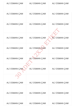 İsimli Kalem Etiketi - Beyaz